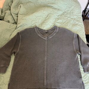 Aerie Charcoal Ribbed Knit Top